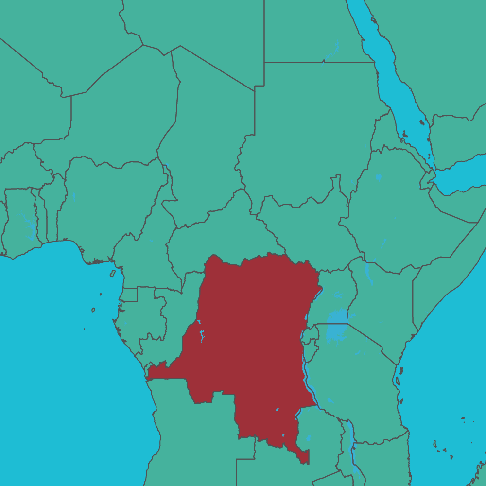 map of DRC in africa