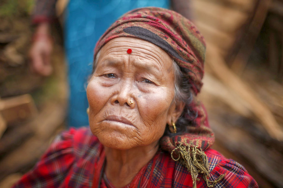 Nepalese woman after Nepal earthquake