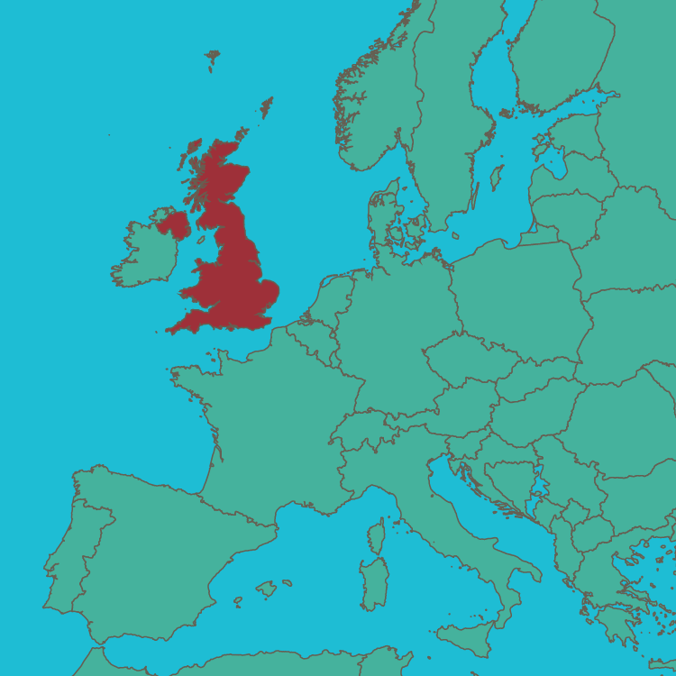 map UK in Europe