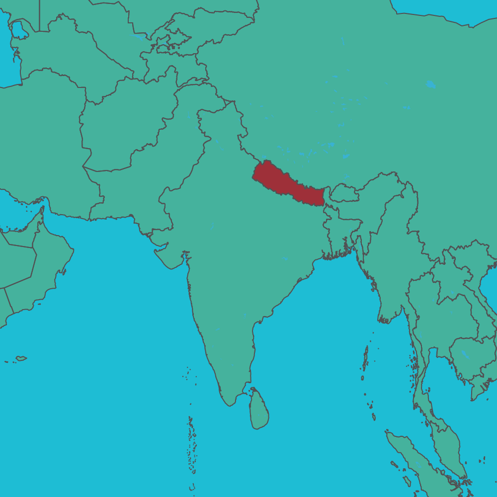 map of Nepal in Asia