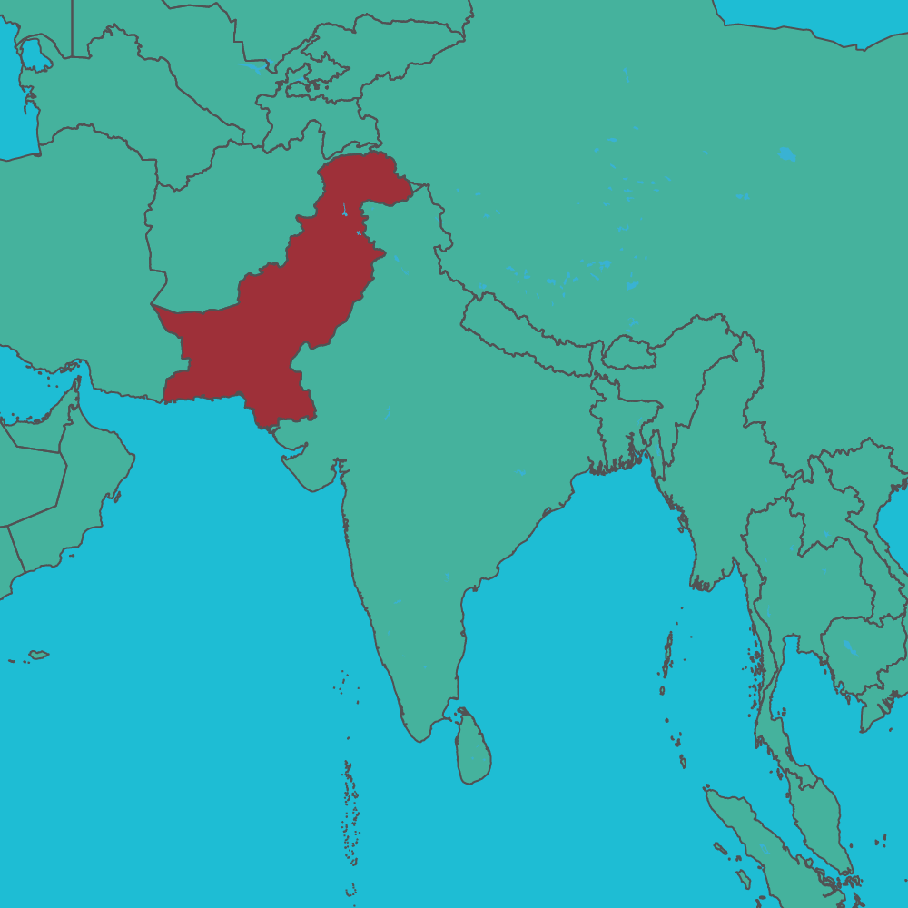map of Pakistan in Asia