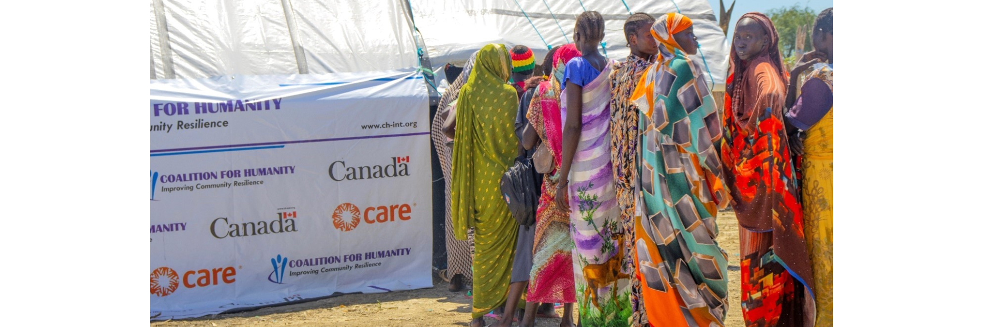 Woman standing in line in South Sudan