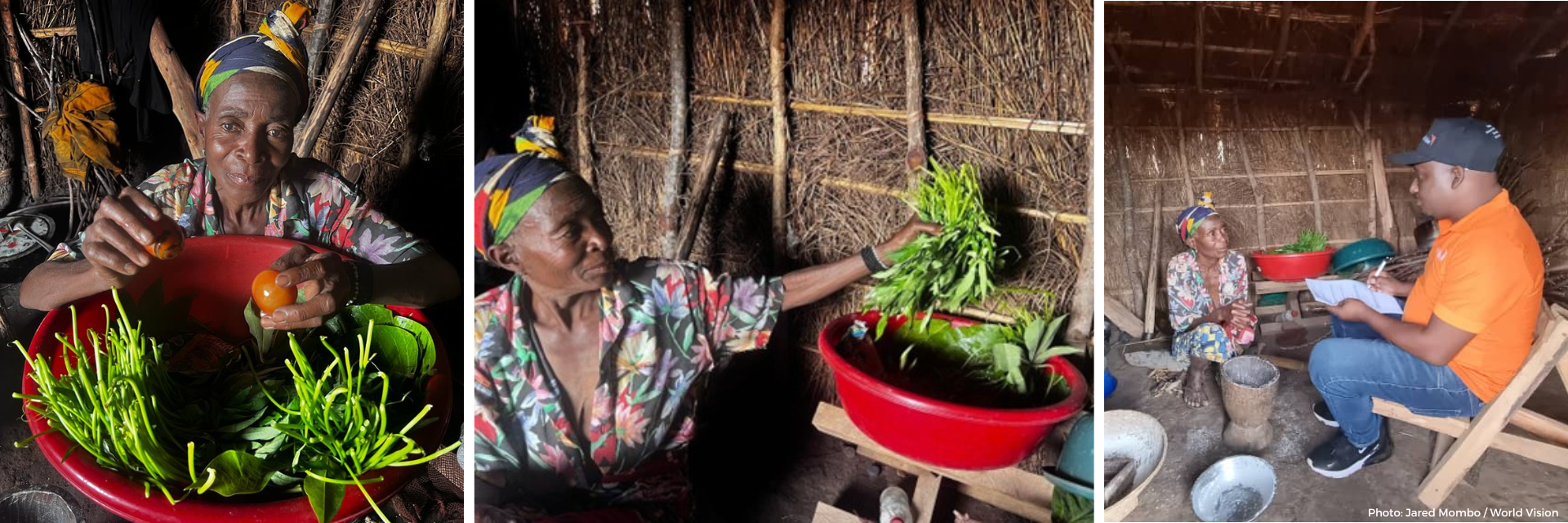 Angela interviewed by a world vision humanitarian staff worker