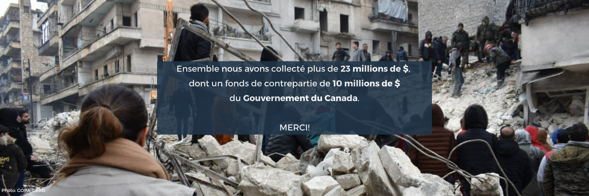 Earthquake in Türkiye and Syria - we raised 23 million dollars