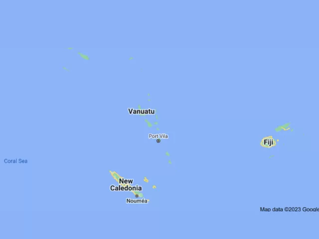 Map showing Vanuatu