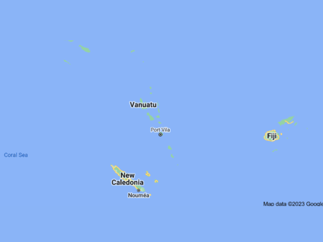 Map showing Vanuatu