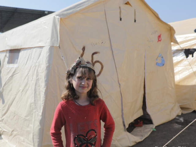 Hoda, 11 years old, in a camp for survivors