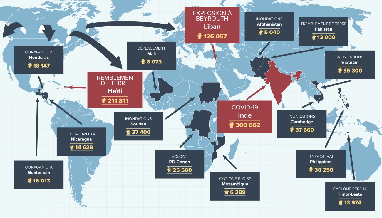 Carte des interventions en 2021