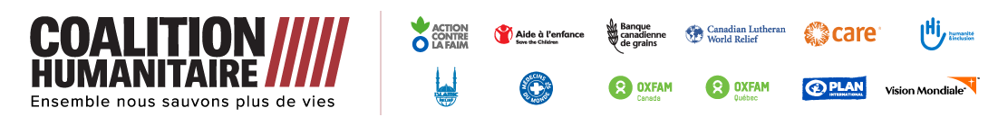 Les logos des 12 membres de la Coalition humanitaire