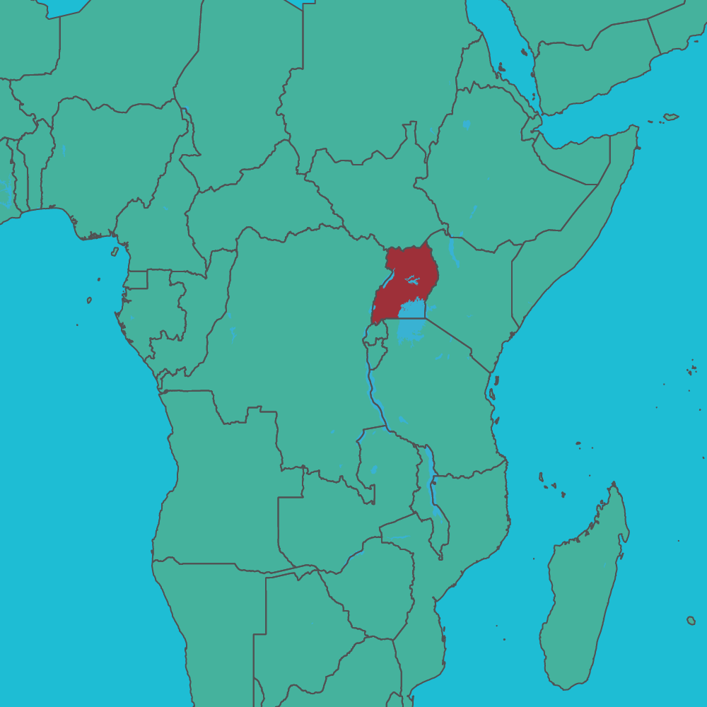 map of uganda in africa